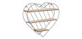 Декоративен рафт, 3 нива, Дървено метално сърце, снимка 2
