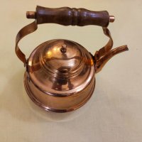 Меден, бакърен чайник с поднос. , снимка 2 - Антикварни и старинни предмети - 34589037