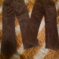 Джинси, подплатени в кафяв цвят и апликации размери: 128/122, снимка 8 - Детски панталони и дънки - 43435411