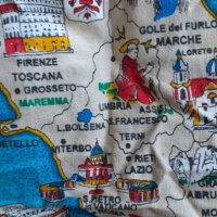 Италия - красива стара карта върху плат, ковьор, печат 85 х 50 см, снимка 5 - Други - 39718464