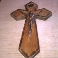 кръст с христос-23х14см-дърво мед/месинг, снимка 7 - Колекции - 28111223