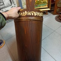 Красива  дървена ръчно рисувана поставка за чадъри изр от дърво с красиви цветя , снимка 5 - Антикварни и старинни предмети - 43803019
