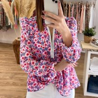 Дамска блуза с дълъг ръкав и флорален принт, снимка 5 - Блузи с дълъг ръкав и пуловери - 40381046