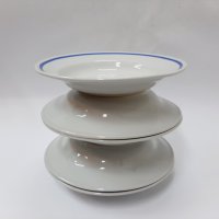 5 бр. Ретро порцеланови чинии за супа със синя ивица, неизползвани(5.2), снимка 8 - Други стоки за дома - 39649745