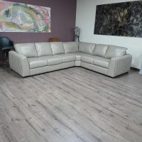 Голям кремав кожен ъглов диван "Mazzini", снимка 10 - Дивани и мека мебел - 43290060