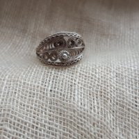 Сребърен филигранен пръстен, снимка 2 - Антикварни и старинни предмети - 28389691
