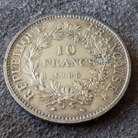 10 франка 1965 Франция СРЕБРО сребърна монета в качество 3, снимка 1 - Нумизматика и бонистика - 39975827
