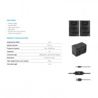 Тонколони Natec COUGAR, 6W RMS, 2.0, Bass Reflex, Дървени,Черни, снимка 9 - Тонколони - 32635198