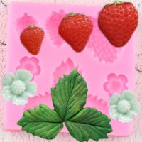 Ягоди ягода листо листа цвят силиконов молд форма декорация украса фондан торта мъфини, снимка 1 - Форми - 26483139