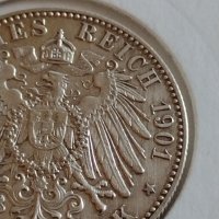 Сребърна монета 2 марки 1901г. Германска Империя Прусия Годишнина Кралско семейство 42053, снимка 5 - Нумизматика и бонистика - 43799124