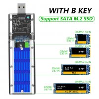 Кутия с USB за дискове M2 Sata SSD + Гаранция, снимка 2 - Други - 39915116