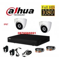 DAHUA Full HD комплект - DVR + 2 куполни камери 1080р + кабели + захранване, снимка 1 - Комплекти за видеонаблюдение - 28624776