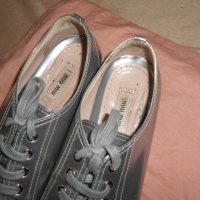 Miu Miu Silver Crystal Swarovski Leather Sneakers, снимка 5 - Дамски ежедневни обувки - 26638146