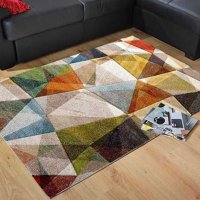 120х170см Разноцветен килим с абстрактен дизайн, снимка 3 - Килими - 32570584