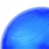 Гимнастическа топка 65 см - синя, с помпа, снимка 2 - Фитнес уреди - 37976669