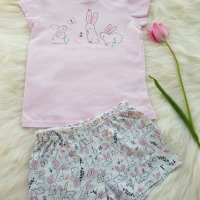 Лятна пижама "Зайчета" 2,3,4,5,6 години, снимка 1 - Детски пижами - 28689091