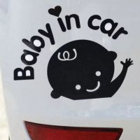 Baby in car - Бебе в Колата надпис винилен стикер за кола, снимка 1 - Аксесоари и консумативи - 27528813