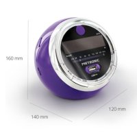 Радио часовник с прожекция Pop Purple FM USB MP3, снимка 4 - Други - 43429318