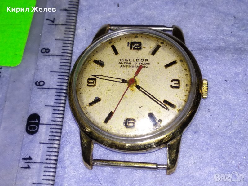BALLDOR ANCRE 17 RUBIS Стар МАРКОВ ШВЕЙЦАРСКИ ПОЗЛАТЕН МЕХАНИЧЕН МЪЖКИ ЧАСОВНИК РАБОТЕЩ 37200, снимка 1