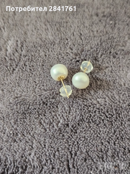 Златни обеци с перли злато 18К / 750, снимка 1
