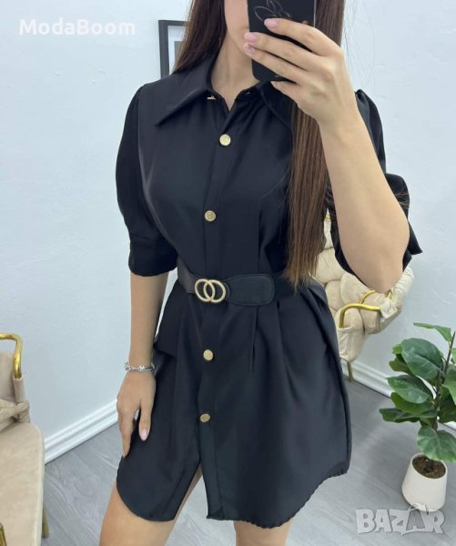 💯Сатенени ризи-рокли с коланче👉8 цвята🤩, снимка 1