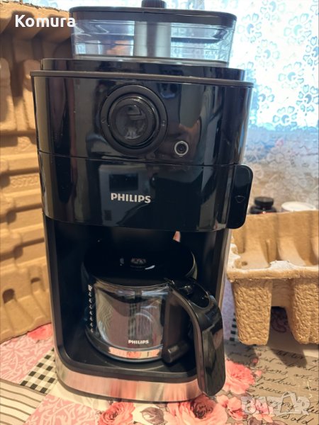 Кафемашина Philips , Кафемелачка, Стъклена кана, Черен/инокс, снимка 1