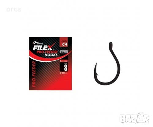 Куки за фидер риболов Filex Pro Feeder Hooks C4 – тефлон микро контра, снимка 1