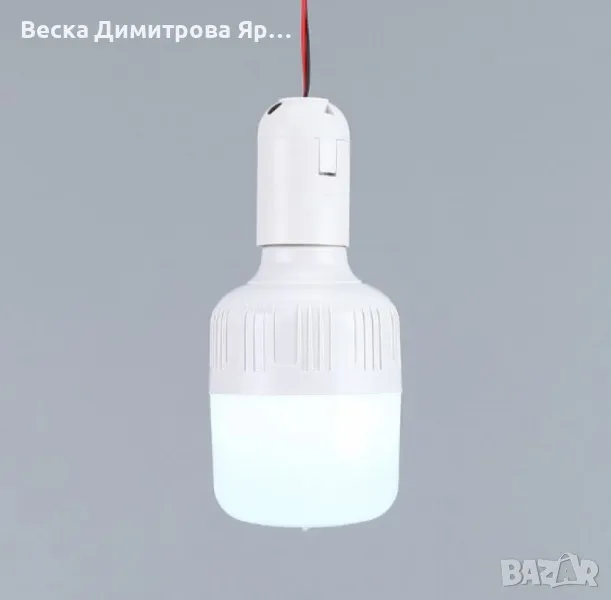 Преносима LED лампа с фасунга и кабел, снимка 1