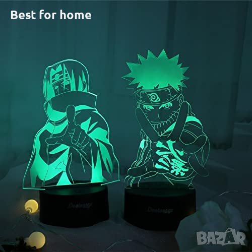 3D аниме LED Нощна лампа,3 различни Аниме героя, с интелигентно сензорно дистанционно управление, снимка 1