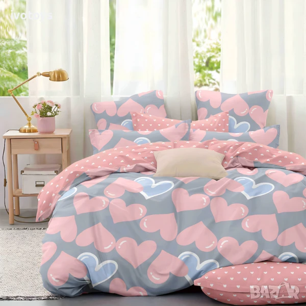 Двулицево спално бельо (размер за приста), 4 части - Модел WS16899, снимка 1