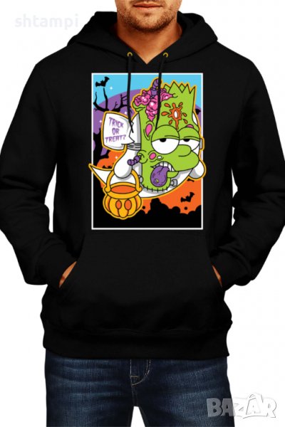 Мъжки Суитчър/Суитшърт The Simpsons Bart Simpson 02,Halloween,Хелоуин,Празник,Забавление,Изненада,Об, снимка 1