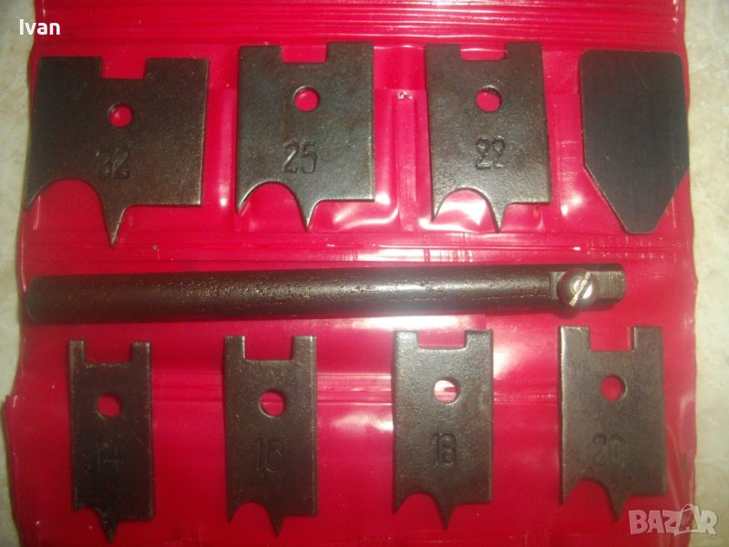 СССР/Руски Старо Качество-Комплект НОВИ Ръчни Плоски Свредла За Дърво-14-32мм-Държач-Инструментален, снимка 1