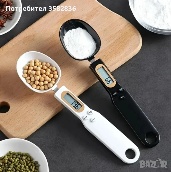 Цифрова кухненска везна с лъжица и LCD дисплей Kolzp – прецизно измерване на съставки, снимка 1