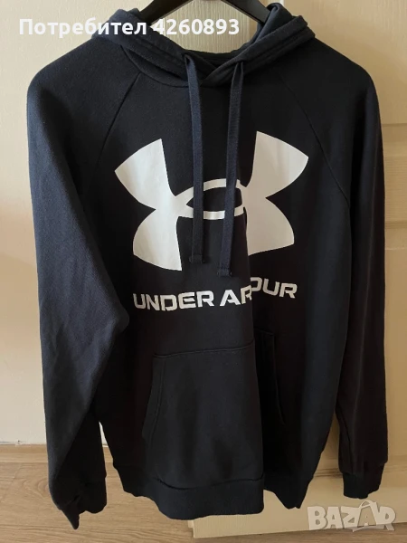 Мъжки черен суичър UA, снимка 1