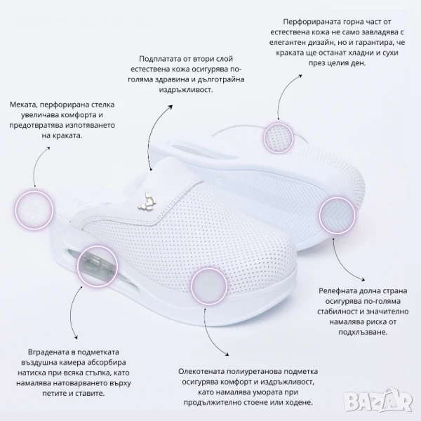 🥁 Намаление - Анатомични чехли на платформа от естествена кожа | Марка Tuasolea, снимка 1