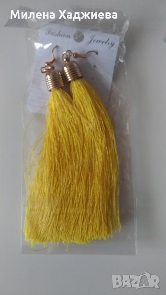 Обеци жълти ресни, снимка 1