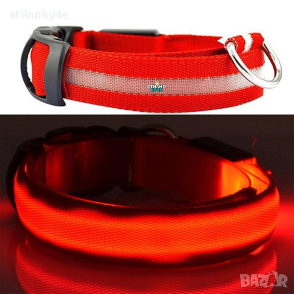 Светеща каишка за куче Светещ нашийник за куче Кучешки светещ нашийник Кучешки светещи нашийници , снимка 1