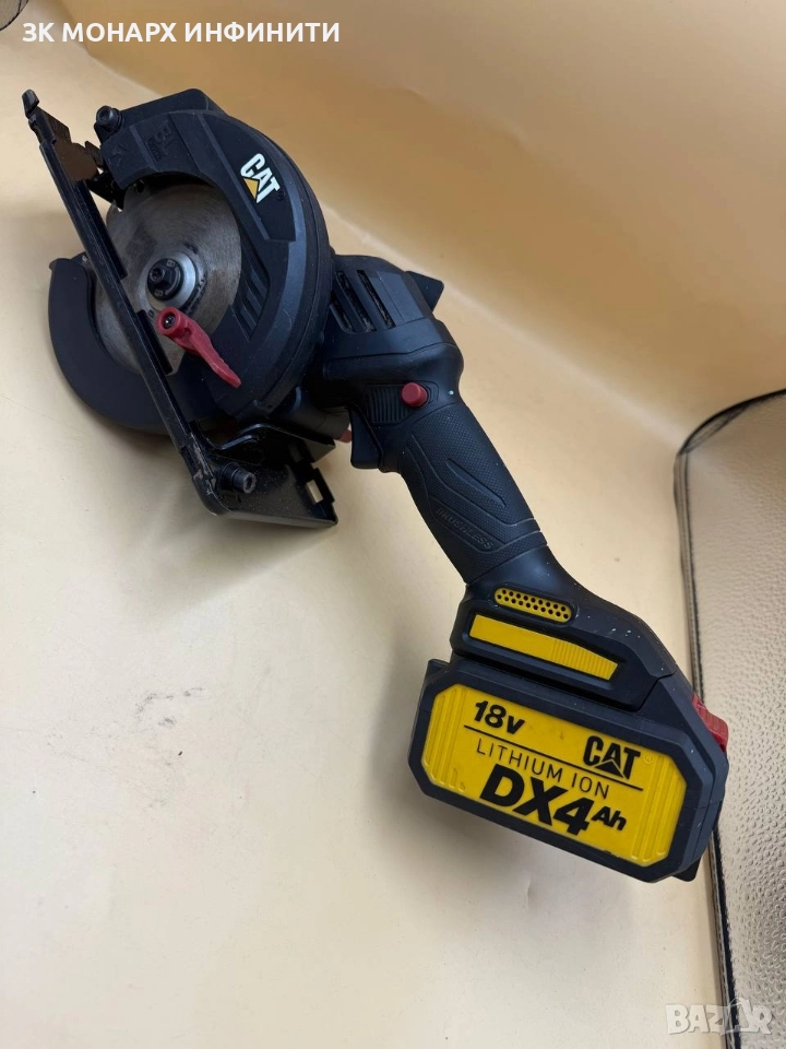 Акумулаторен ръчен циркуляр CAT DX5010B, 18V, 120 мм +батерия + зарядно , снимка 1