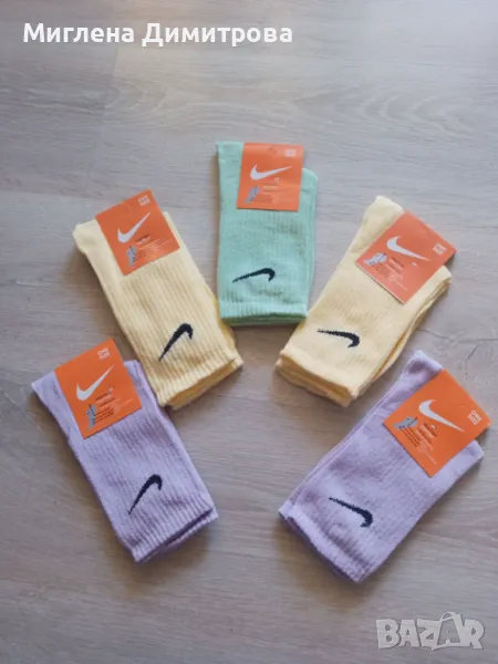 ПРОМО! 5 бр. памучни чорапи Nike стандартна дължина универсален размер , снимка 1