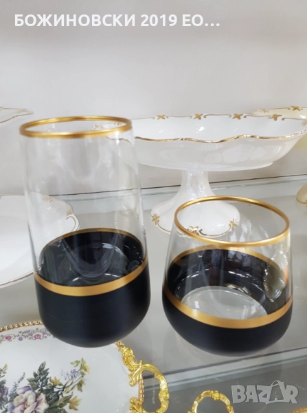 Нови модели сервизи в черно със златен кант, снимка 1