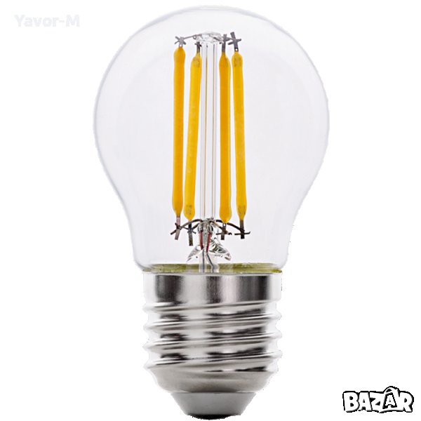 LED Filament Лампа, Топка, Димираща, 4W, E27, 4200K, 220-240V AC, Неутрална светлина, Ul - LFG42742D, снимка 1
