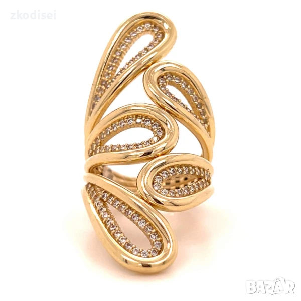 Златен дамски пръстен 9,29гр. 14кр. проба:585 размер:55 модел:32607-1, снимка 1