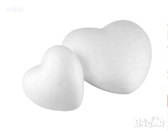 Сърце сърца заоблено от стиропор стиропорено стиропорени за ръчна изработка декорация, снимка 1