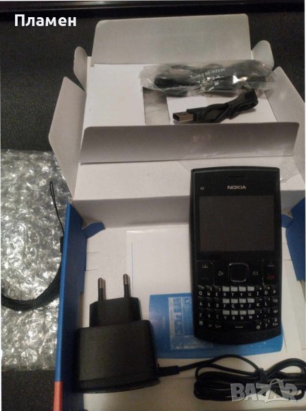 Телефон Nokia X2-01 QWERTY-клавиатура, microSD, Bluetooth. Камера0.3MP черен, снимка 1