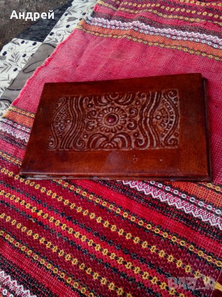 Стара кожена подвързия за фото албум, снимка 1