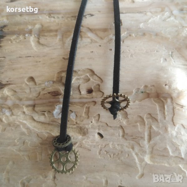 Стиймпънк колие корда с висулки зъбчати колела 23913, снимка 1
