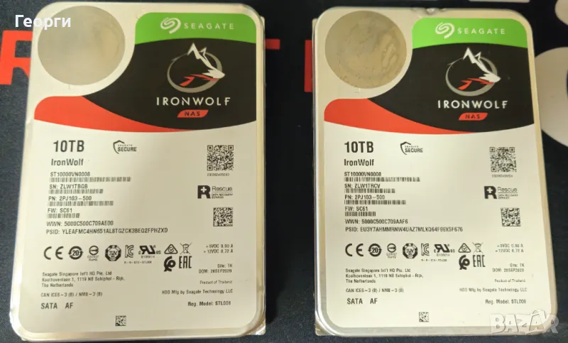 Твърд диск Seagate Ironwolf 10TB, 7200 rpm, 256MB, снимка 1