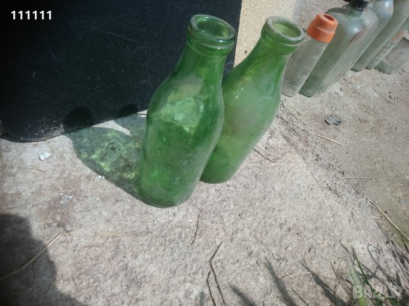 Стари стъклени шишета от боза 1 литър , снимка 1