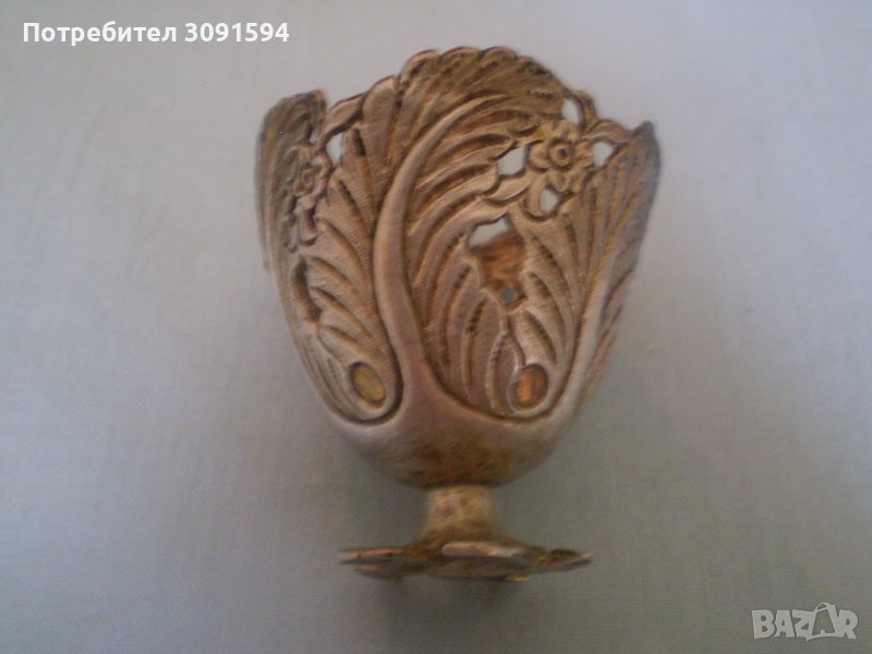 Възрожденски сребърен зарф за великденско яйце чашка сребро, снимка 1