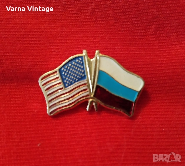 Рядка значка "Русия-САЩ общност" 1996 г. алум. , снимка 1